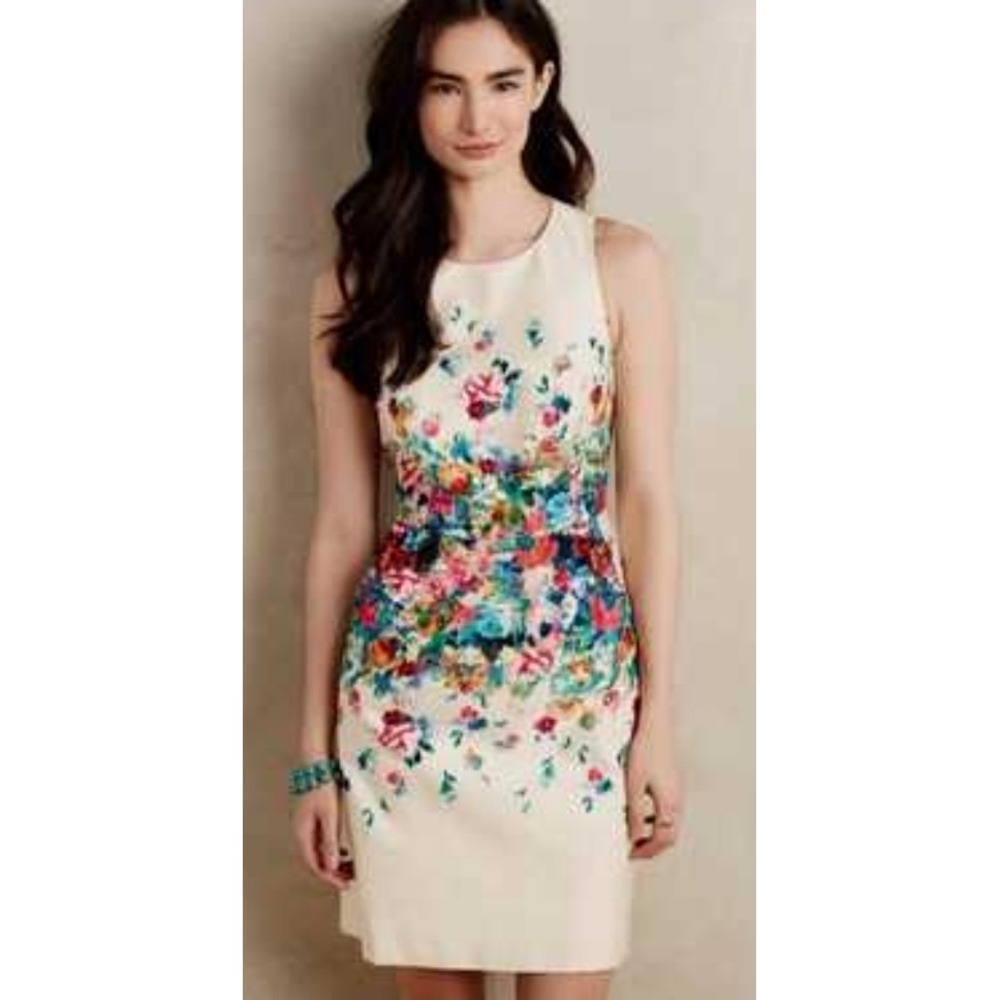 Maeve Anthropologie Dress Size 0 Petite Floral Print Sleeveless Party
